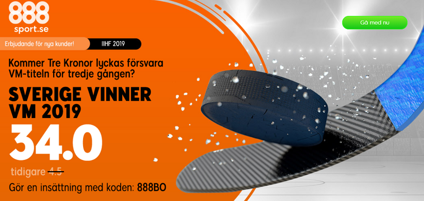 888sport boostar oddsen på Hockey-VM!