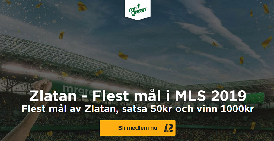 Mr Green erbjuder boostat odds på Zlatan!