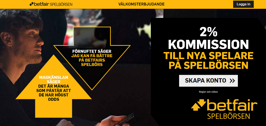 Betfair erbjuder 2% kommission!