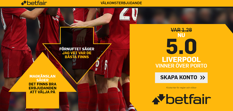 Betfair boostar oddsen på Liverpool!