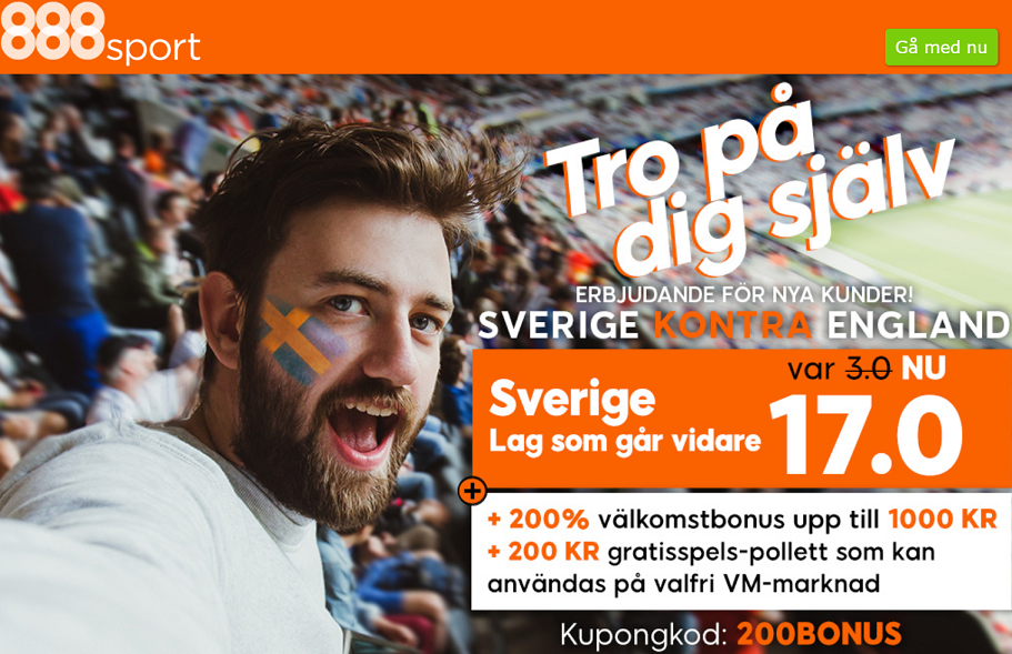17 gånger pengarna på att Sverige avancerar till semifinal!