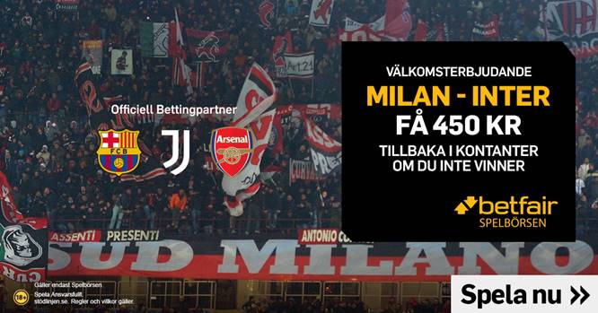 Milanoderby och erbjudande från Betfair!
