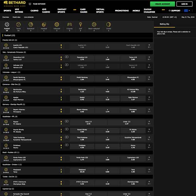 Bethard Live Betting